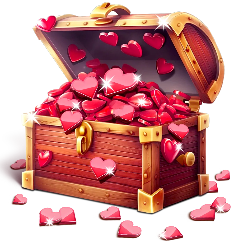 Illustration of a cluster of red Dorian hearts, the currency creators earn