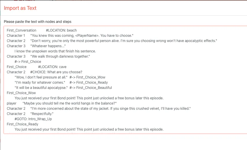 Importer validation result with an error cell highlighted in red and an info icon